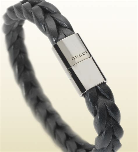 gucci men's leather bracelet